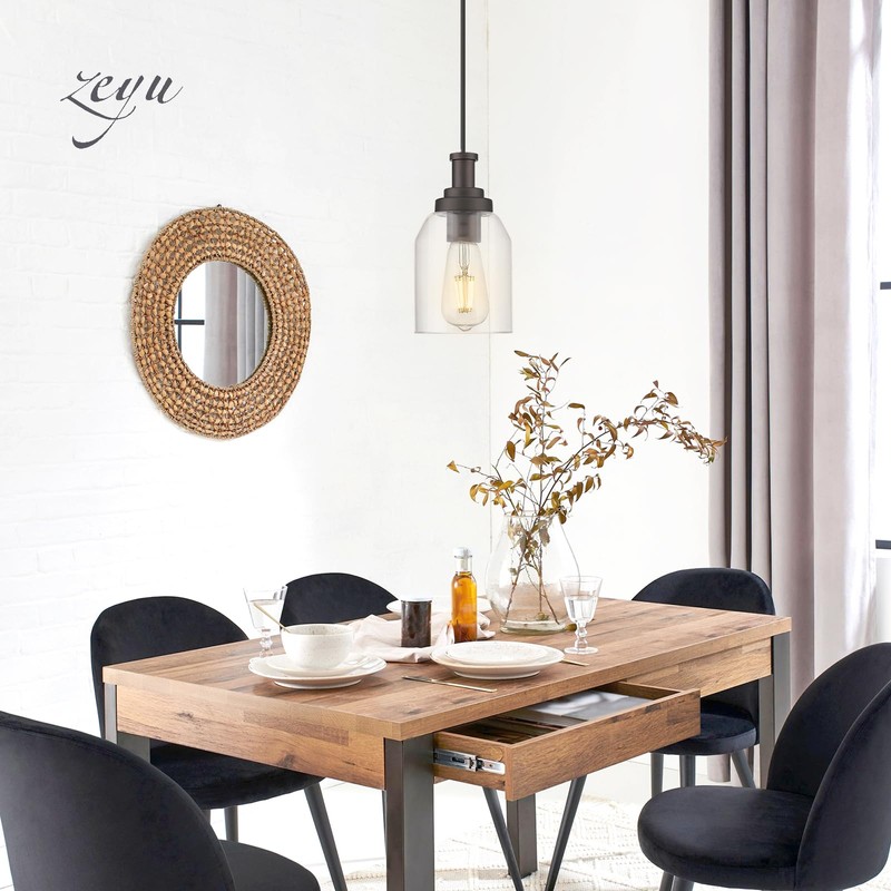 zeyu 1-Light Farmhouse Pendant Light, Modern Hanging Pendant Lighting with