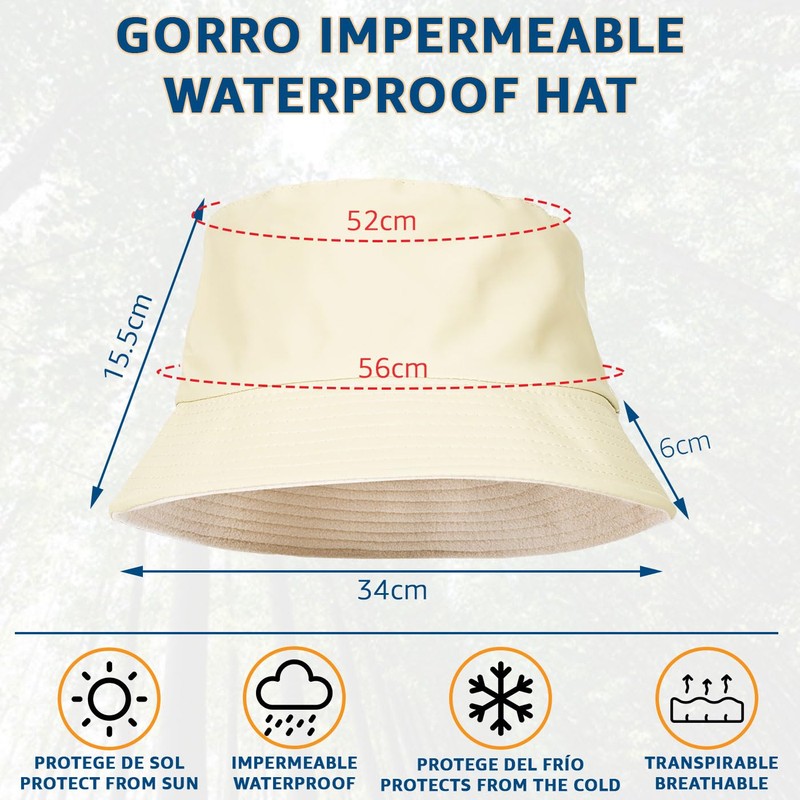 QILZO Foldable Waterproof Rain Hat, Fishing Hat, Cap for Men