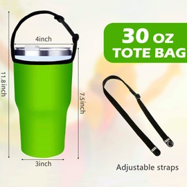 ZHANGBY 6 Set Cup Holders 30oz Tumbler Carrier Pouch with Shoulder Strap Reusable Tumbler Holder Pouch Neoprene Insulator Cup Sleeve Cover Holder with Strap Protective Tumbler Holder for 30oz Mugs