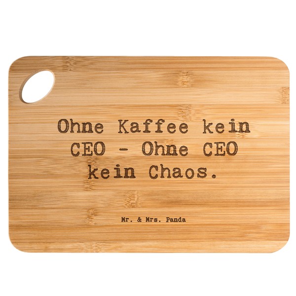 Mr. & Mrs. Panda Bambus - Schneidebrett Spruch CEO ohne