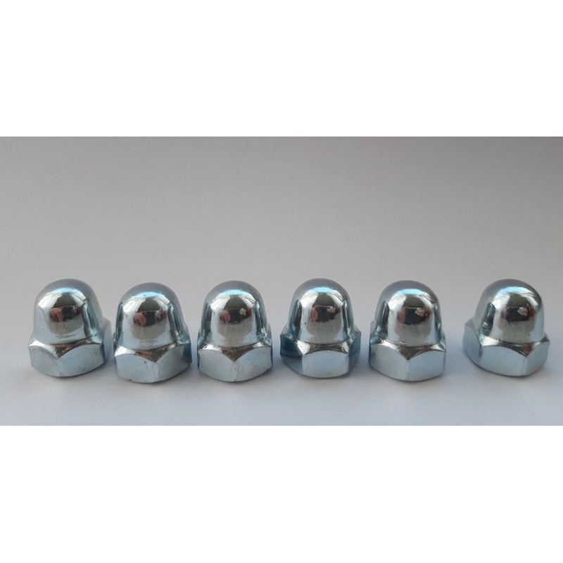 M8 Dome Hex Nuts Zinc Plated Steel Domed Hexagon Head