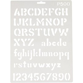 QUILTING CREATIONS P500 8.5" x 11" Stencil Sheet 1" Alphabet and Numbers