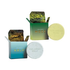 Organic Exfoliating Bars of Soap, Natural Ingredients, Assorted Scents, Icelandic Kelp & Moss, Set of 2, 4.3 oz. Each