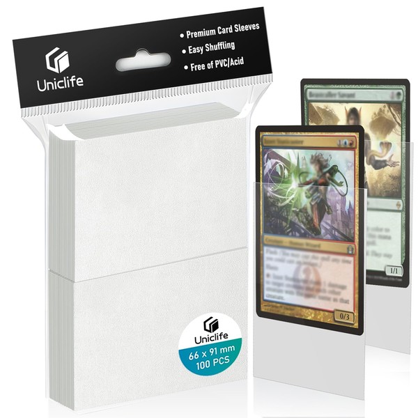 Uniclife Pack of 100 Soft Card Sleeves Trading Card Sleeves