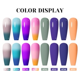 MTSSII Nude Gel Nail Polish Kit, Thermal Nail Gel Set, Soak Off UV LED Gel Polish for Home and Salon Nail Gift For Girs Women