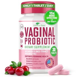 Earths Pearl Probióticos Vaginales Para Mujeres 15 Veces Más Efectivos Con Bio-Tract, 3 Mil Millones De Ufc, Mezcla De Probióticos Y Prebióticos,...  