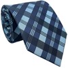 Retreez Tartan Check Patterns Woven Microfiber Men's Tie - Blue