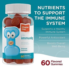 Zahler - Chapter One Immune Support Gummies with Vitamin C, Zinc & Black Elderberry, for Kids & Adults (60 Count), Kosher, Made in USA
