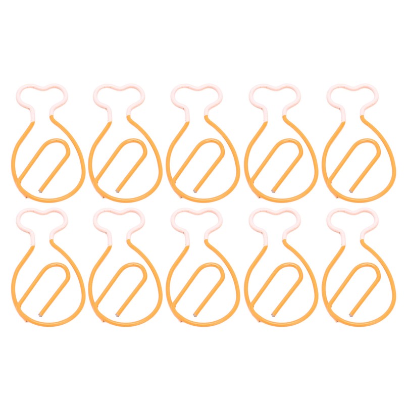 100Pcs Metal Paperclips Cute Chicken Leg Shape Electroplating Rustproof Portable