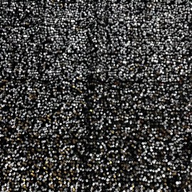 ice fabrics Emma Embroidery Stretch Velvet Sequin Fabric By The Yard / Silver on Black