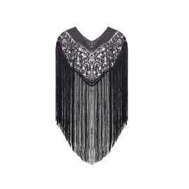 BABEYOND 1920s Shawl Wraps Long Fringed Evening Cape Sequin Beaded Party Shawl