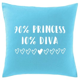 Hippowarehouse 90% Princess 10% Diva Printed bedroom accessory cushion cover case 41x41cm