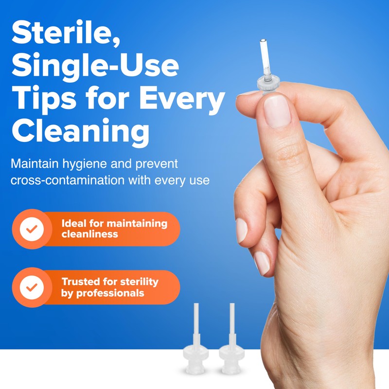 Ear Washer Universal Disposable Tips, Physician Preferred for Sterility and