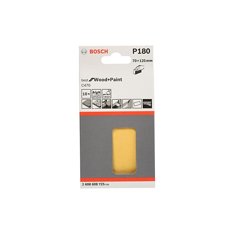 Bosch 2608608y19 70 x 125 mm Pack of 10 Abrasive