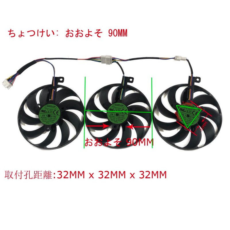 3-Piece/Set,T129215SU,FDC10H12S9-C,PLD09210S12H,Video Card Fan,GPU Cooler,For ASUS ROG STRIX RTX 2080Ti RTX