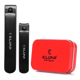 Nail Clipper Set for Men & Women – Stainless Steel Fingernail Clipper & Toe Nail Clippers with Curved & Straight Blades Toe Professional Nail Cutter Kit with Tin Case for Gift & Travel