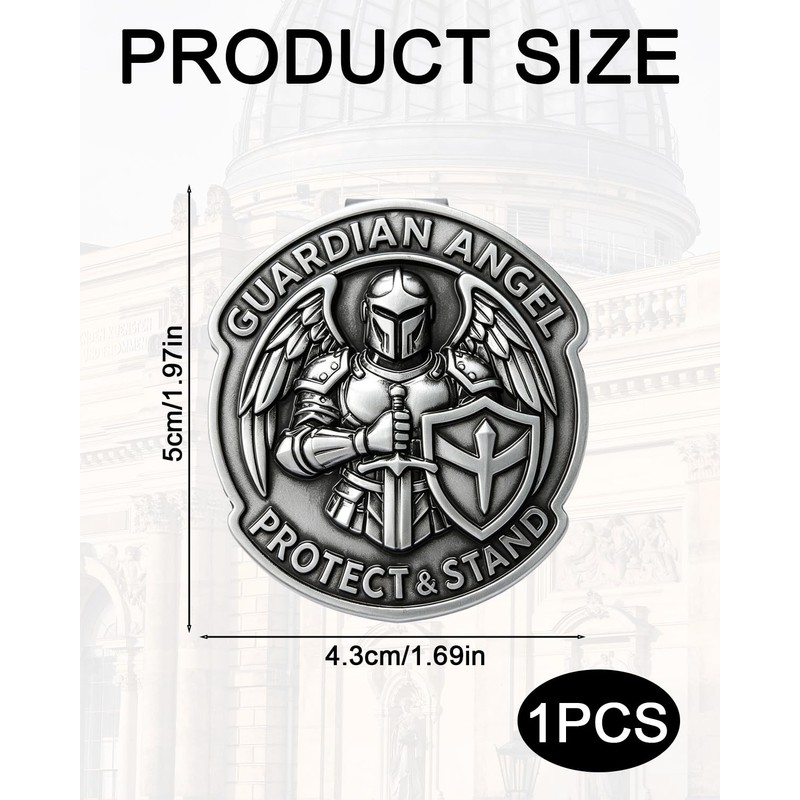 1 Pack Guardian Angel Visor Clip, 3D Armored Angel Car