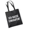 huuraa Jute Bag with German Text "Ich hasse Einkaufen" [German