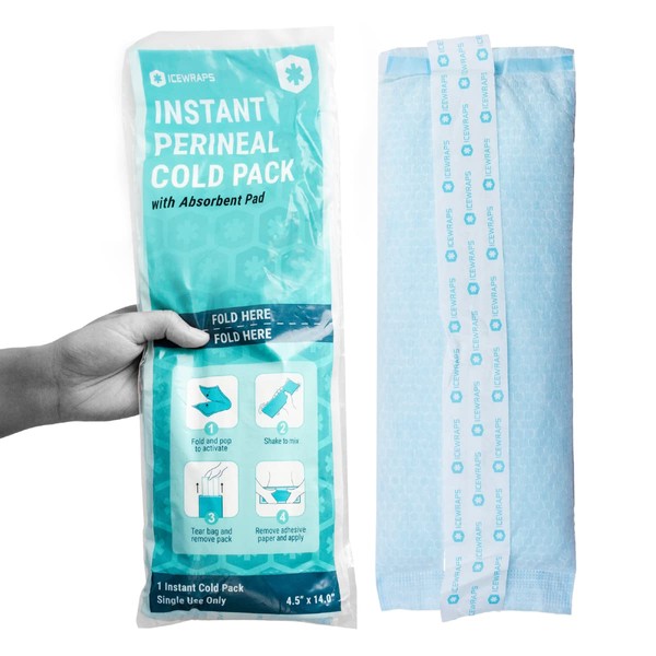 ICEWRAPS Instant Postpartum Pads for Women After Birth - Perineal Ice Packs for Postpartum Care - 12 Individually Wrapped Postpartum Ice Packs for Your Postpartum Essentials Kit