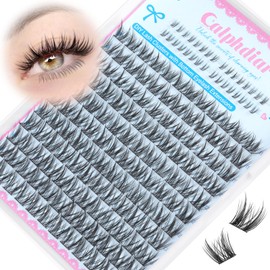 calphdair Natural Lash Clusters with Bottom Lashes DIY Wispy Cluster Eyelash Extensions C Curl Individual Lashes 11-13mm Short Eyelash Clusters Manga Cluster Lashes with Bottom Lash Extension 164pcs