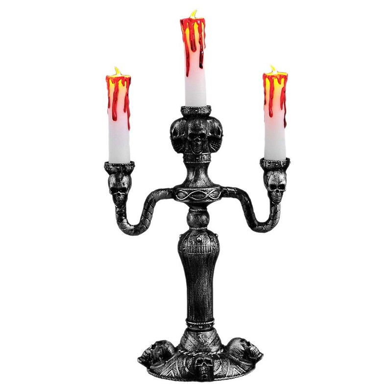 14-inch Light Up Candelabra with LED Flames