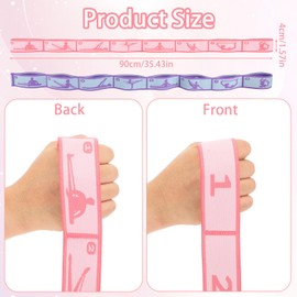 FNANJWQ 2 Pcs Yoga Straps, Stretching Strap Elastic for Kids, Pilates Stretch Band with 8 Loops Ballet Dance Band Stretch Resistance Bands for Children Stuff Pilates Latin Yoga Exercise Equipment
