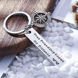 Long Distance Friendship Gifts for Best Friend Birthday Christmas Gifts for Bff Bestie True Friendship Knows No Distance Keychain True Friendship Gifts for Women Men