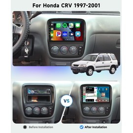 8 core+2G+64G Car Radio for Honda CRV 1997 1998 1999 2000 2001, Wireless Carplay Android Auto Car Stereo, 9” IPS Touchscreen with WiFi, GPS, Bluetooth,FM/RDS, 32EQ DSP, Rear Camera