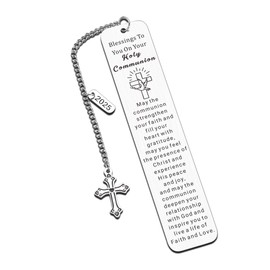 First Communion Gifts for Girls First Communion Gifts for Boys 1st Holy Communion Bookmark Baptism Confirmation Gifts for Teen Women Men Religious Christian Easter Gifts for Kid Easter Basket Stuffers
