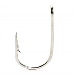 Mustad Salmon Siwash 3X Strong Hollow Point Open Ring Hook (100 Pack), Stainless Steel, Size 4/0