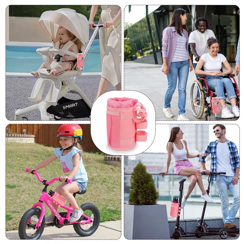 Janety Bottle Holder Bicycle, Bicycle Drink Holder with Mesh Pocket