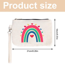 UEIOAVL Cosmetic Bags, 1 Stück Kosmetiktasche aus Segeltuch Make-up-Tasche Kulturbeutel Federmäppchen Schminktasche Clutch Geschenk zum Lehrertag für Frauen und Mädchen (Off-White)