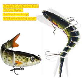 CHSEEO 1PC Multi-jointed Fishing Lure Hard Bait Fishing Hooks Multi-segments Swimbaits Artificial Lures for Bass Walleye Yellow Perch Pike Roach Trout Muskie (Random Colour) #3