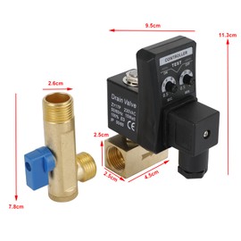 Areyourshop AC 220V 1/2" Air Compressor Automatic Electronic Timed Air Compressor Auto Drain Valve