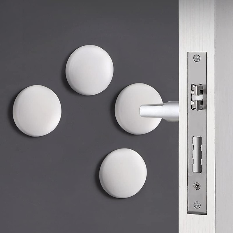 3.15" Door Stop Wall Protector, 4 pcs White Soft Silicone