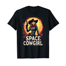 Space Cowgirl Vintage Galactic Retro Western Adventure T-Shirt