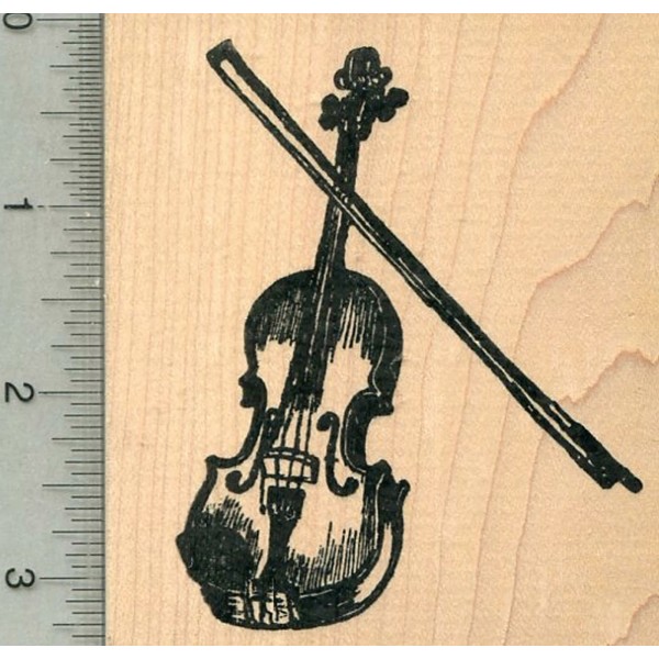 RubberHedgehog Violin Rubber Stamp, String Musical Instrument Series M34213 WM