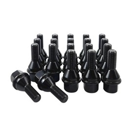 20 Pcs Upgrade 611-005 6511051AA Wheel Lug Bolts M12x1.25 19mm Hex Length 28mm Compatible with Je-ep Compass Cherokee Renegade（Black）