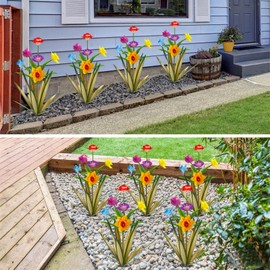 Metal Agave Plant Outdoor Decoration Outdoor Garden Decoration Daffodils Flowers Mexican Yard Art Daffodils Flowers Decorative Garden Gift (Green)