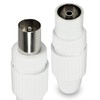 com-four® TV aerial coaxial plug coupling white