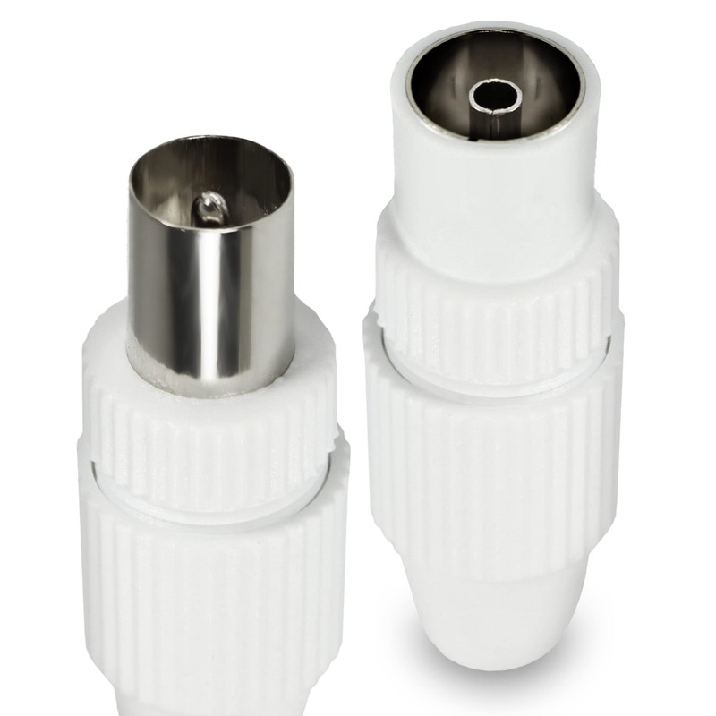 com-four® TV aerial coaxial plug coupling white
