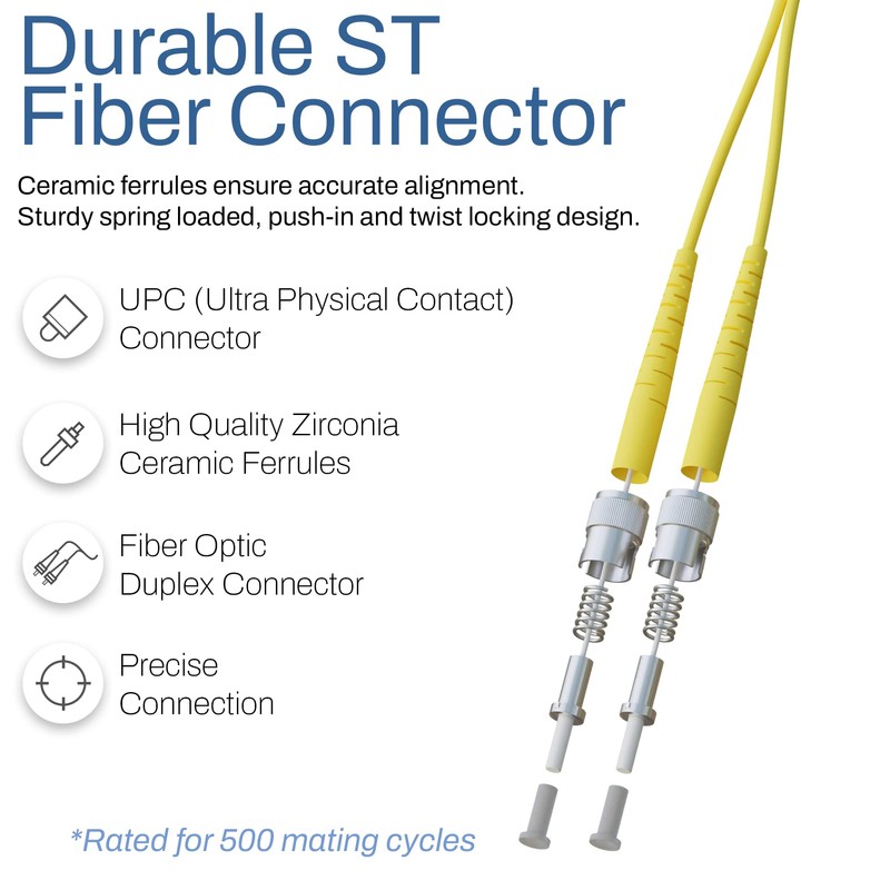 SpeedaLite 10M LC to ST Fiber Patch Cable OS2 Singlemode