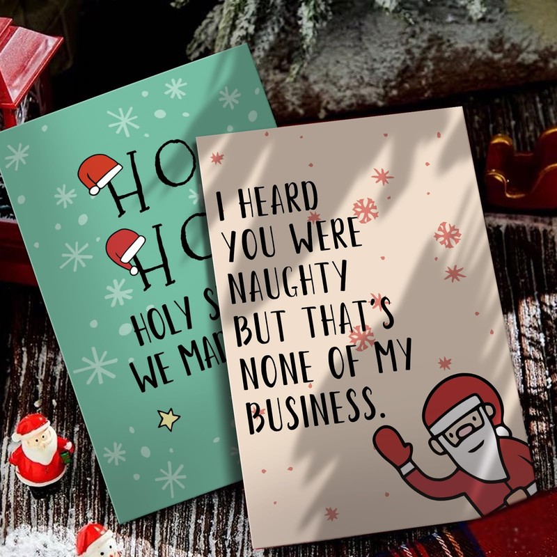 Obbyidk 24 Pack Humorous Christmas Cards Assortment, 12 Design Assorted