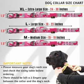 ADITYNA Heavy Duty Dog Collar for Medium Dogs - Camo Pink Collar with Handle for Training, and Walking - Wide, Thick, Tactical, Soft Neoprene Padded