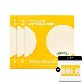 Eunyul Vita Balance Own Solshine Toner Pads 10-Pack 3 Packs [+10 Toner Pads / 은율 비타밸런스 오운쏠샤인 토너패드 10개입 3개[+토너패드10매