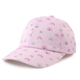 MniJiza Toddler Girls Baseball Cap Adjustable Kids Trucker Hats Girl Sun Hat for Spring Summer (4-8Y, Pink Rainbow)