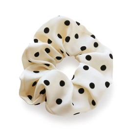 JewelVOX Scrunchie Hair Rubber Hair Accessory Women's Dot Polka Dot Casual Simple Adult Cute (White)