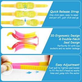 Kids Swim Goggles - Swimming Goggles for Kids Girls Boys and Child Age 4-16 Anti Fog UV Protection (Pink Yellow)