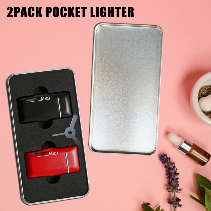 Cponmist 2 Pack Mini Butane Lighter, Double Jet Torch Lighter