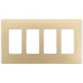 ENERLITES Elite Series Screwless Decorator Wall Plate Child Safe Outlet Cover, Gloss Finish, Size 4-Gang 4.68" H x 8.30" L, Unbreakable Polycarbonate Thermoplastic, SI8834-GD, Gold